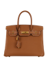 Birkin 30 In Epsom Gold, &pound;13,000, Handbags, Brown, Leather, Front view